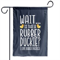 Drapeau de jardin Rubber Duck Lover - J'adore les canards en caoutchouc