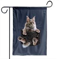 Drapeau de jardin Maine Coon Cat en poche
