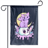 Kawaii Pastel Goth Creepy Witchy Garden Flag — Decorative Flags