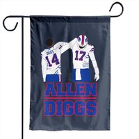 Drapeau de jardin Stefon Diggs Josh Allen Back Pat Buffalo Football — Drapeaux décoratifs