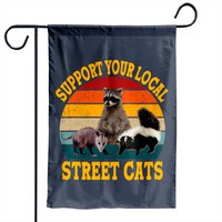 Vintage Your Local Street Cats Opossum Lover Garden Flag — Decorative Flags