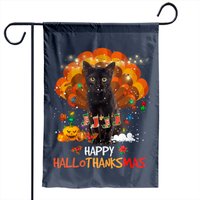 Happy Thanksgiving Ragdoll Black Cat Garden Flag — Decorative Flags