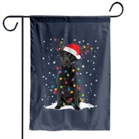 Black Lab Labrador Christmas Tree Light Dog Garden Flag — Decorative Flags