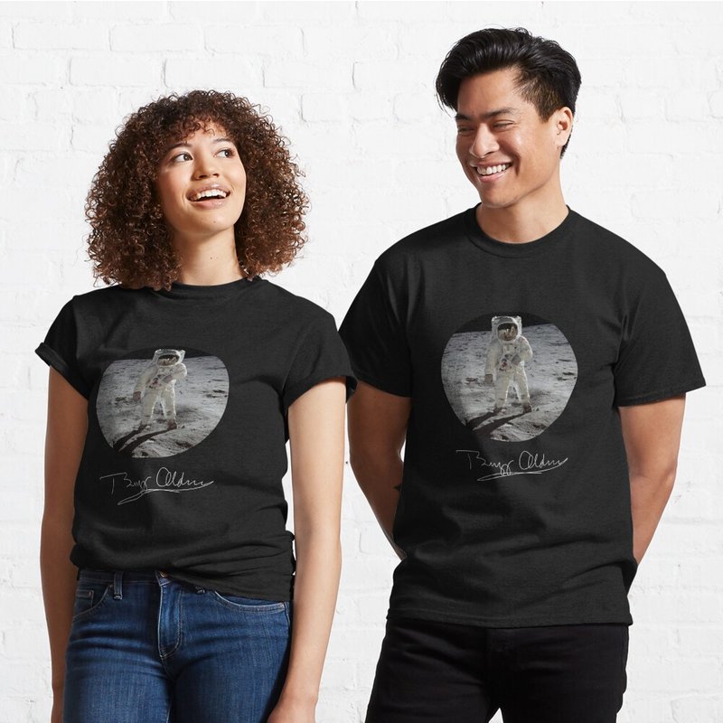 T-shirt classique avec autograph de Buzz Aldrin pour hommes — T-shirts pour hommes
