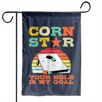 Drapeau de jardin Corn Star Your Hole Is My Goal Joueur de Cornhole — Drapeaux décoratifs