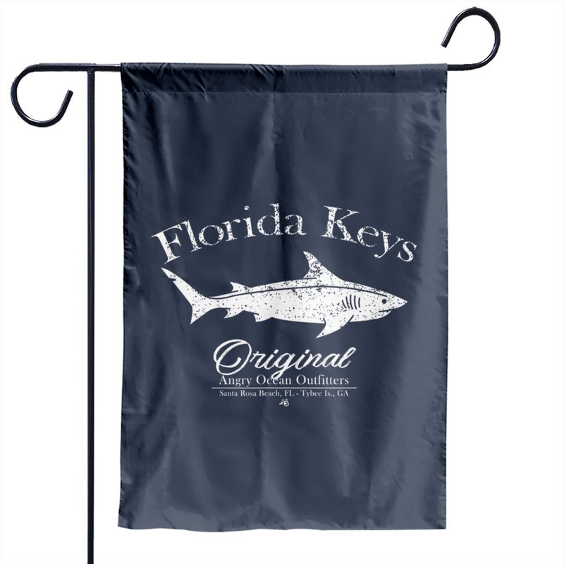 Florida Keys Shark Key West Marathon Key Largo Garden Flag — Decorative Flags