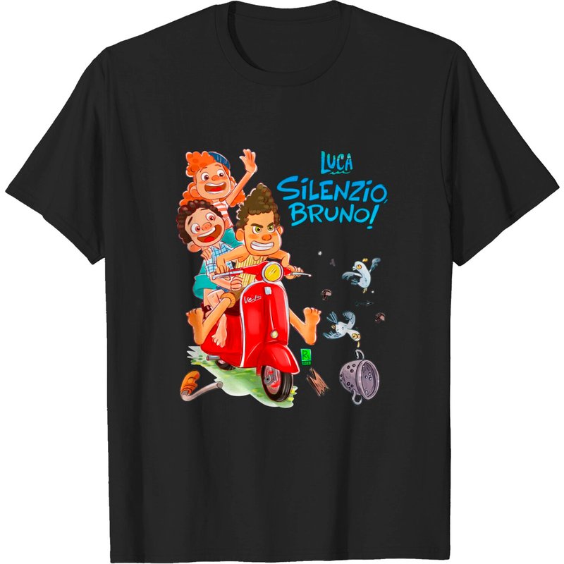 T-shirt noir Luca Silence Bruno pour hommes — T-shirts pour hommes