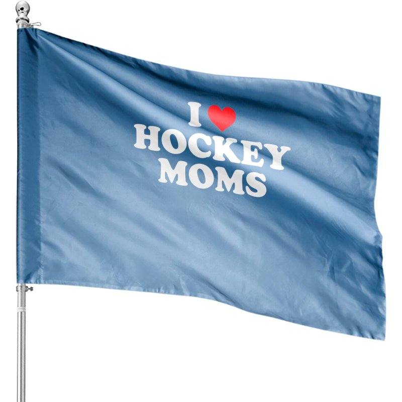Drapeaux de Maison I Love Hockey Moms - Impression Recto-Verso — Drapeaux décoratifs
