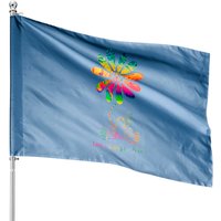 Peace Love Frog Hippie Flower Daisy House Flags — Decorative Flags