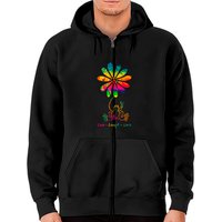 Hoodie zippé Peace Love Frog Hippie Fleur Marguerite pour unisexe — Sweats à capuche pour hommes