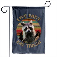 Live Fast Eat Trash Raccoon Garden Flag — Decorative Flags