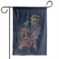 Jazz Music Saxophone Player Garden Flag — Decorative Flags