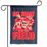 Travis Kelce My Heart Is On That Field Garden Flag
