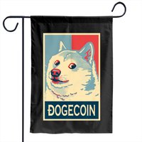 Dogecoin Coin Garden Flag - Double-Sided Print