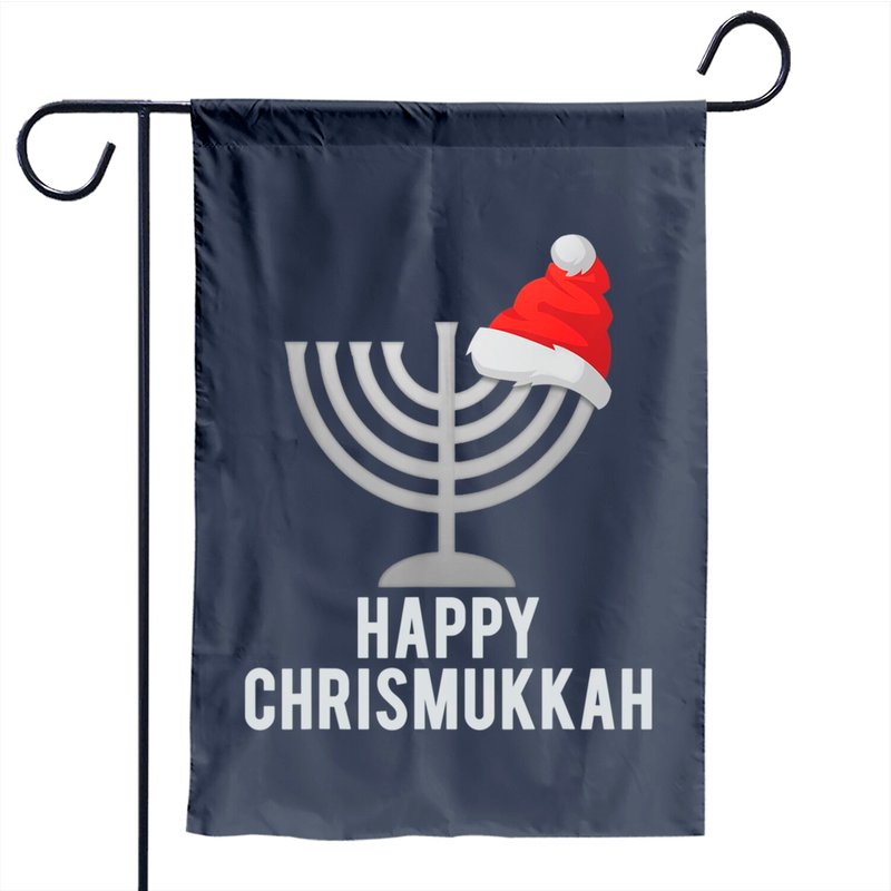 Drapeau de jardin Happy Chrismukkah pour Hanoukka et Noël — Drapeaux décoratifs