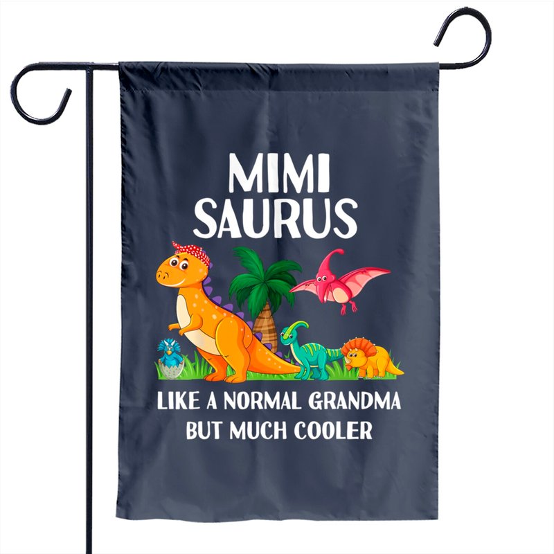 Mimisaurus Mimi Grandma Saurus Women Dinosaur Garden Flag — Decorative Flags