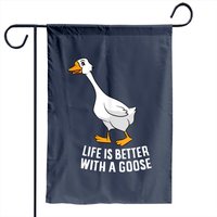 Cartoon Goose Garden Flag - Life Is Better With A Goose — Decorative Flags