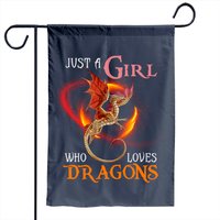 Drapeau de jardin Dragon Effrayant - Just A Girl Who Loves Dragons — Drapeaux décoratifs