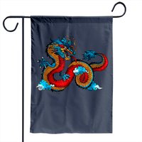Drapeau de jardin dragon chinois avec design nuage — Drapeaux décoratifs