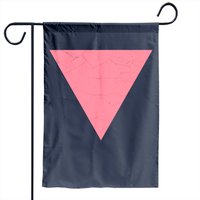 Vintage Gay Garden Flag with Pride Pink Triangle Design