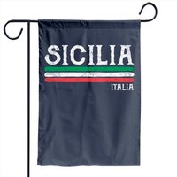 Black Italian Garden Flag Vintage Sicilia Italy Souvenir — Decorative Flags