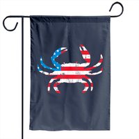 Crab Vintage American Flag Garden Flag — Decorative Flags