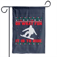 Snowboarding Oh What Fun It Is To Ride Christmas Garden Flag — Decorative Flags