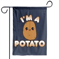 Funny Potato Costume Garden Flag - Kawaii Style Smiling Design