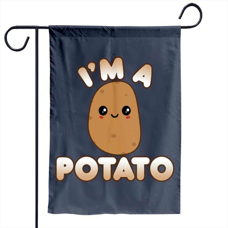Funny Potato Costume Garden Flag - Kawaii Style Smiling Design — Decorative Flags