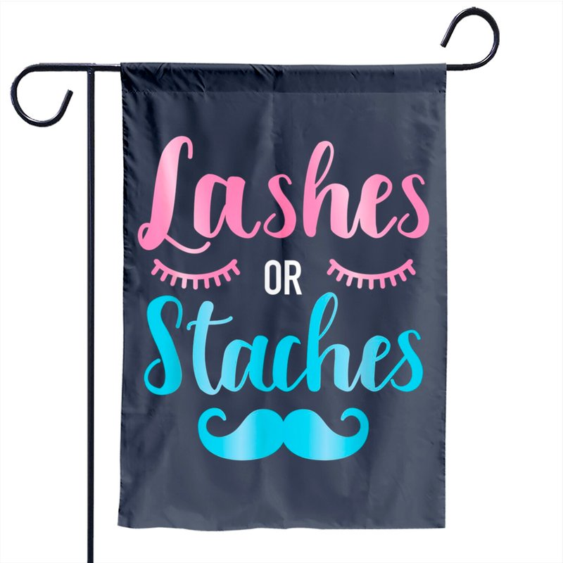 Gender Reveal Meme Garden Flag Lashes Or Staches — Decorative Flags