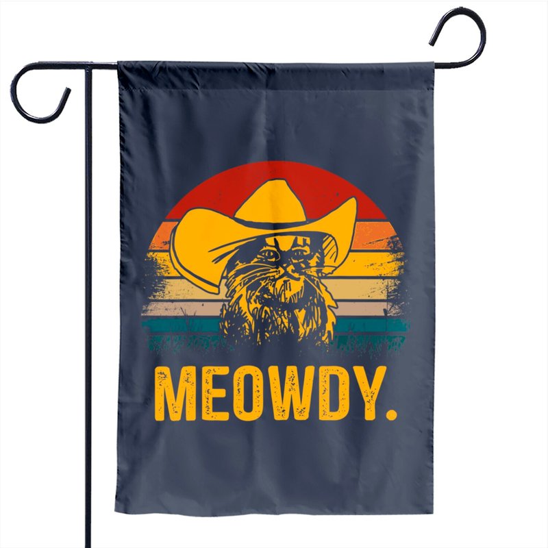 Drapeau de jardin Cowboy Cat Vintage Meowdy — Drapeaux décoratifs