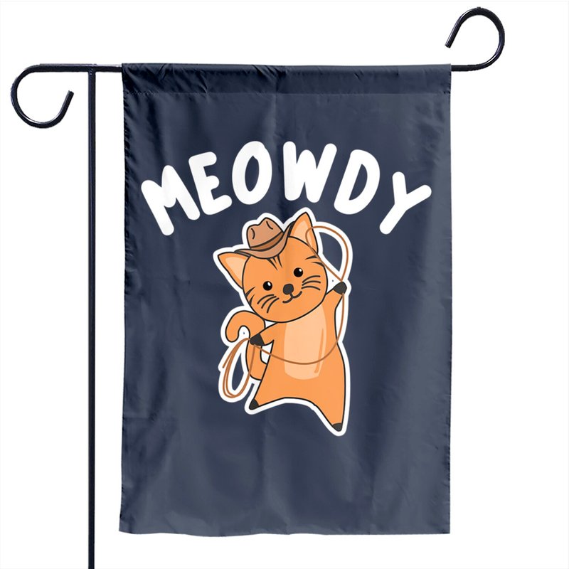 Cowboy Cat Garden Flag Meowdy Howdy with Lasso