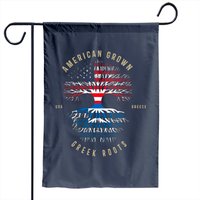 Drapeau de jardin American Grown Greek Roots - Drapeaux des États-Unis et de la Grèce — Drapeaux décoratifs