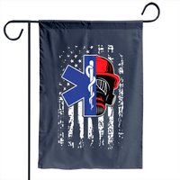Emt Firefighter Paramedic Garden Flag with Double-Sided Print