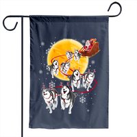 Santa Ride Sleigh Siberian Husky Christmas Garden Flag — Decorative Flags