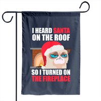 Christmas Cat Hates Santa Garden Flag by Printerval — Decorative Flags