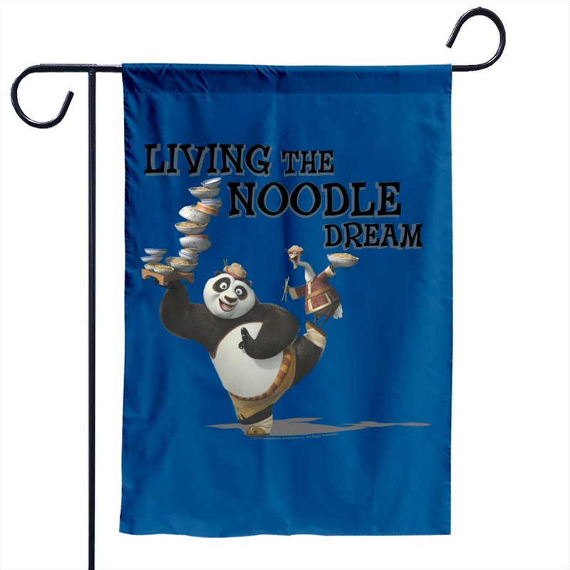 Drapeau de Jardin Chibi Panda Kung Fu Panda Po et M. Ping