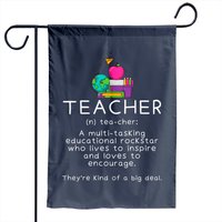 Teacher Definition Funny Teaching School Garden Flag — Decorative Flags
