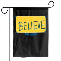 Drapeau de jardin Ted Lasso Believe Yellow Sign