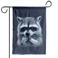 Drapeau de Jardin Raton Laveur - Impression Recto-Verso pour Usage Extérieur