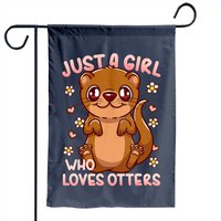 Drapeau de Jardin Otter - Juste Une Fille Qui Aime Les Loutres — Drapeaux décoratifs