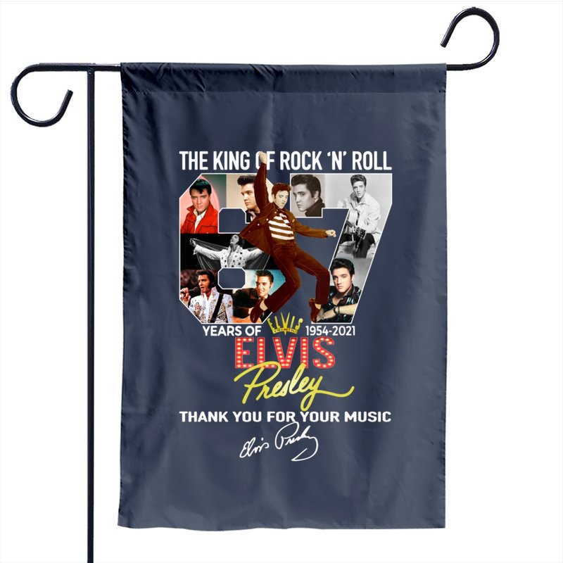Drapeau de jardin Elvis Presley Signature Le Roi du Rock N Roll — Drapeaux décoratifs