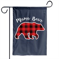 Mama Bear Red Plaid Christmas Pajama Family Garden Flag
