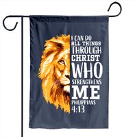 Drapeau de jardin Lion Philippians 4:13 - Impression double face — Drapeaux décoratifs