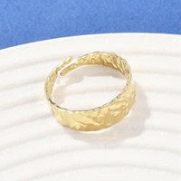 Bague Cuff en Acier Inoxydable 304, Plaqué Or 18K, Taille 7 1/4 — Bijoux fantaisie