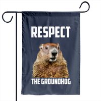 Respect My Authoritah Garden Flag - Groundhog Day Design