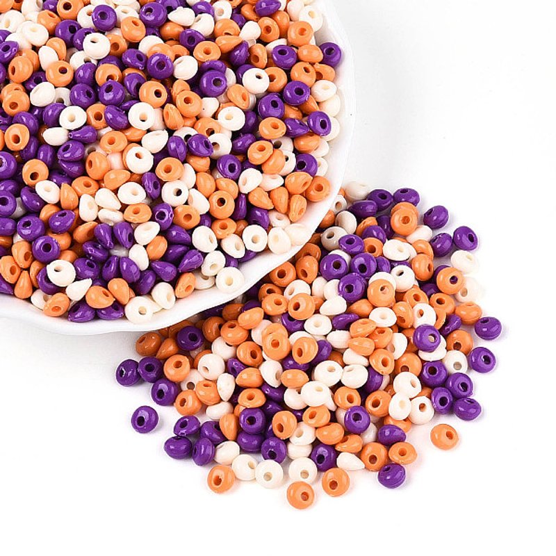 Perles Acryliques Opaques en Forme de Goutte, Orange, 5x5x3mm, Trou: 1.5mm — Perles à bijoux