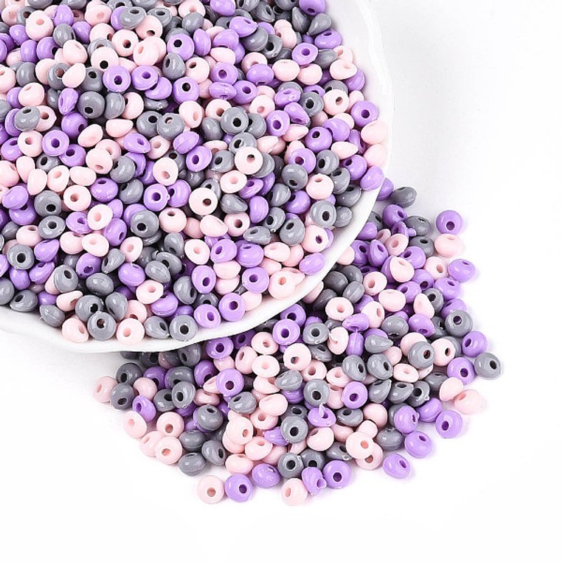 Opaque Acrylic Teardrop Beads, Light Grey, 5x5x3mm, 11630pcs — Jewelry Beads