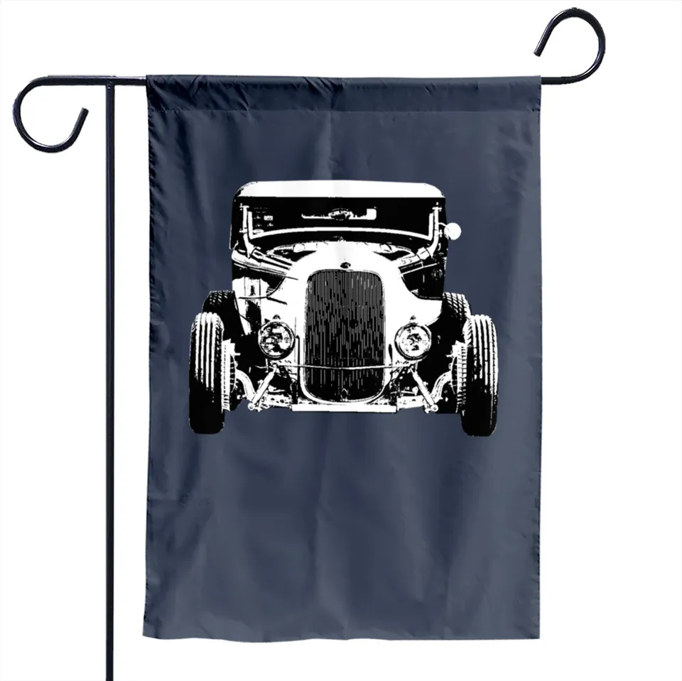 Drapeau de jardin Hot Rod classique américain 1932 11,8" x 17,7" Navy — Drapeaux décoratifs