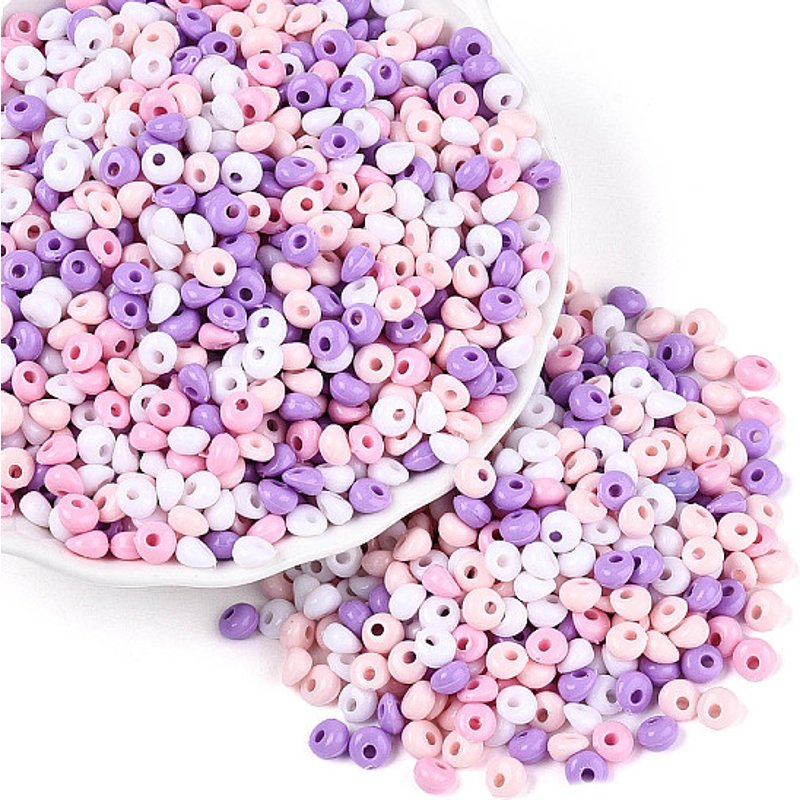 Opaque Pink Acrylic Teardrop Beads, 5x5x3mm, 11630pcs/500g — Jewelry Beads